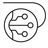 Black AI round icon