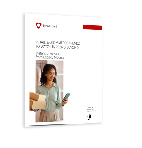 Cover of a retail and ecommerce trends report highlighting checkout innovations for 2026 and beyond.