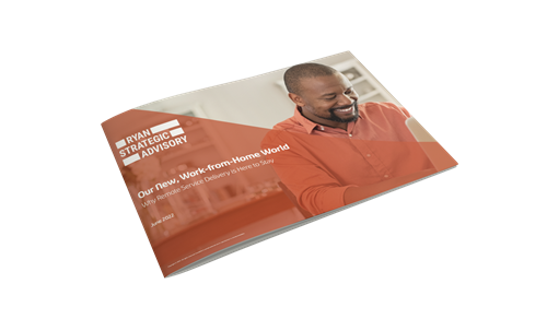 A Ryan Strategic Advisory white paper cover depicting a man working on his laptop.