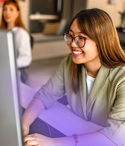 Asian professional using digital tools to improve customer experience.