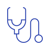 Stethoscope icon representing healthcare services.