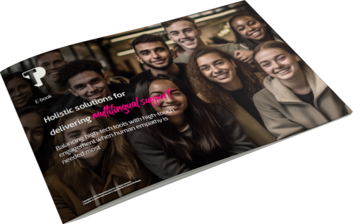 A white paper mockup depicting young team members