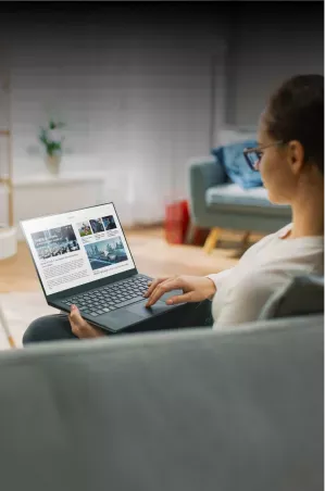 Woman working at home 