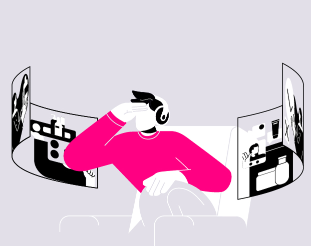 Animated characters playing video games