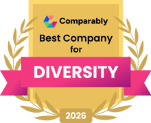 Best company for Diversity award badge from Comparably