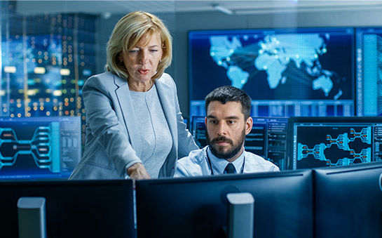 TP data management concept with digital interface and analytics visuals.