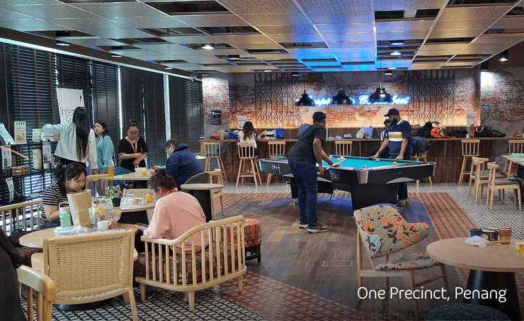 Modern leisure area designed for TP employees.