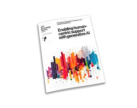 MIT Technology Review Insights Enabling Human Centric Support With Generative Ai mockup
