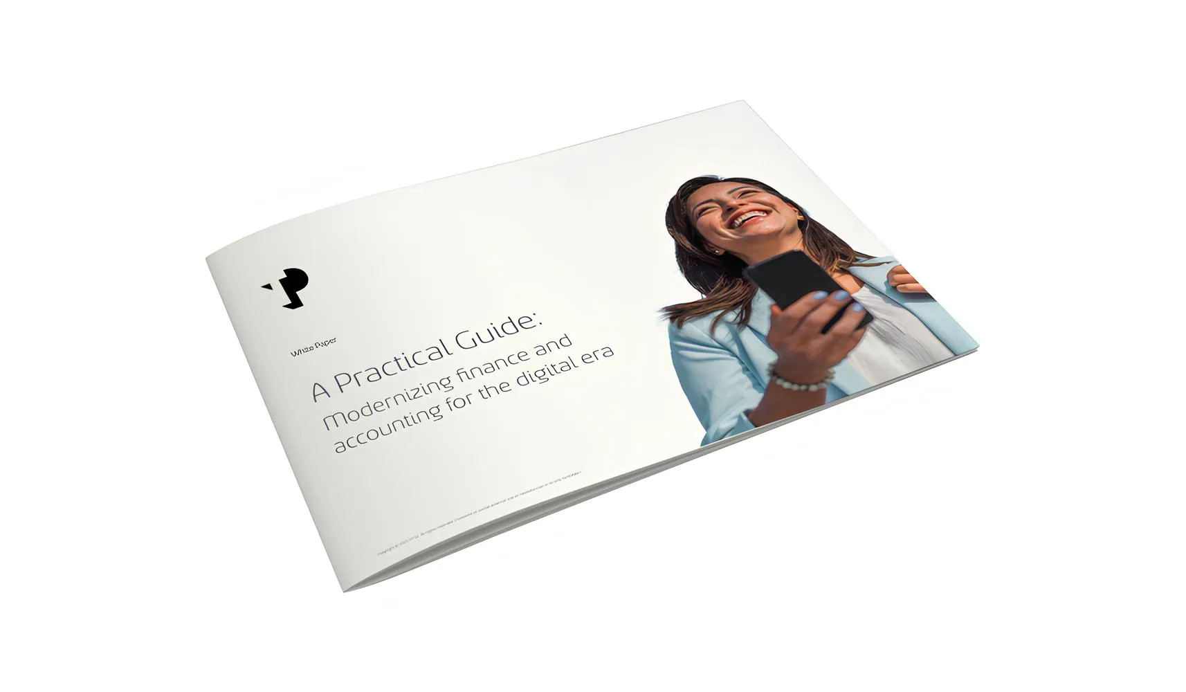 Mockup of a white paper on modernizing finance and accounting for the digital age.