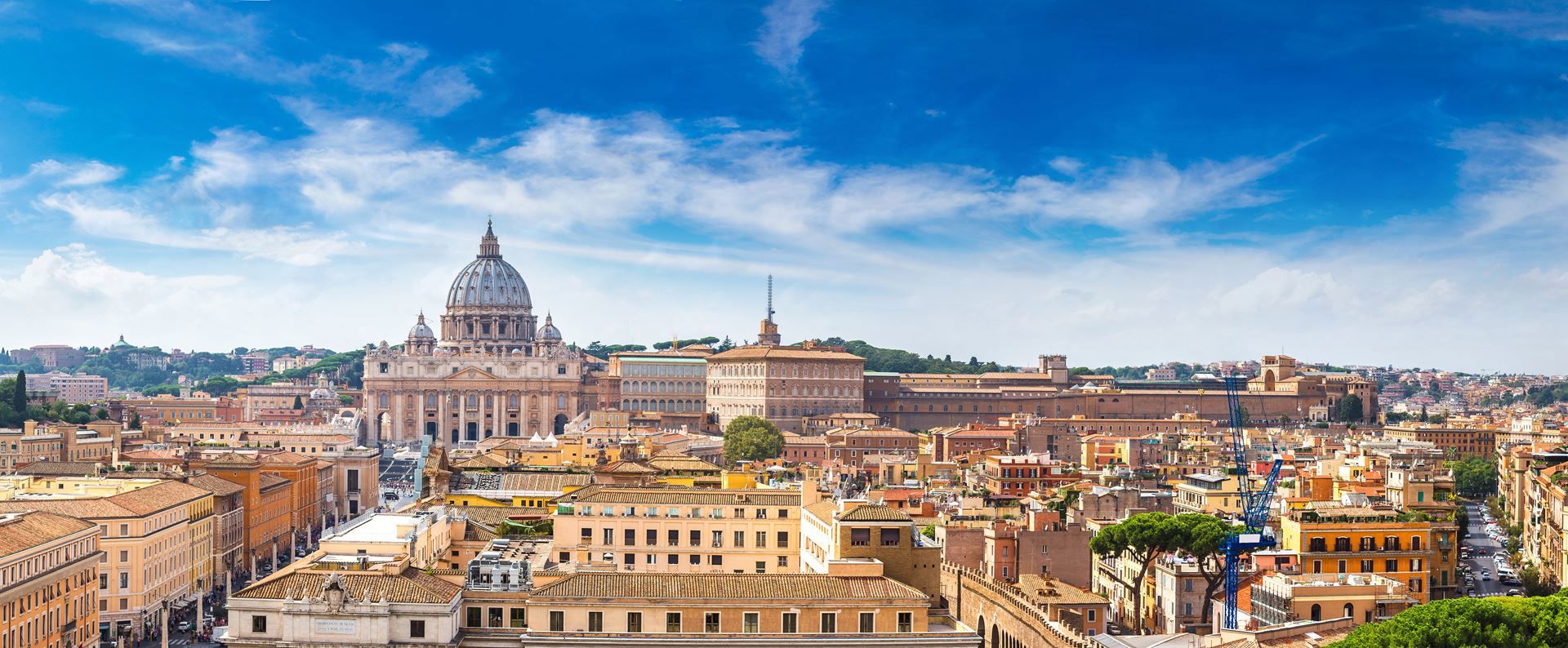TP Rome cityscape background featuring historic architecture and iconic landmarks.