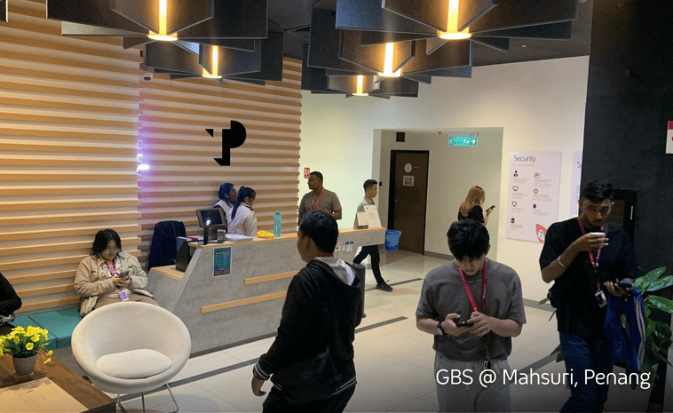 Modern TP office showcasing a collaborative and technology driven workspace.