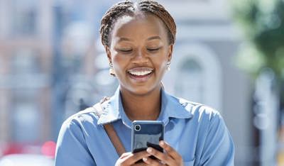 Girl browsing smartphone