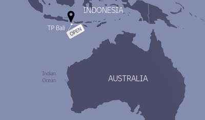Map showing TP Bali in Indonesia supporting sustainable growth for Australia and New Zealand businesses.