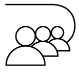 Black icon of people in line