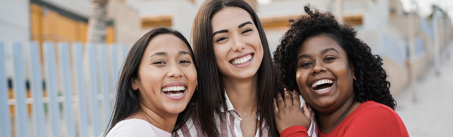 Happy women smiling 