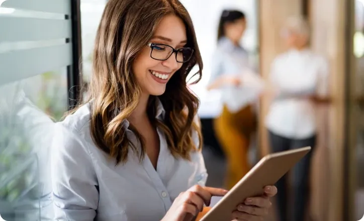 Woman holding tablet