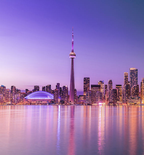 Panoramic view of Toronto city, in Canada.