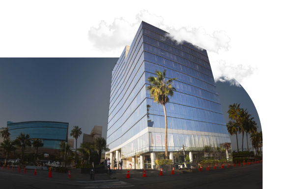 Glass office building housing TP’s Los Inkas location in Lima, Peru.