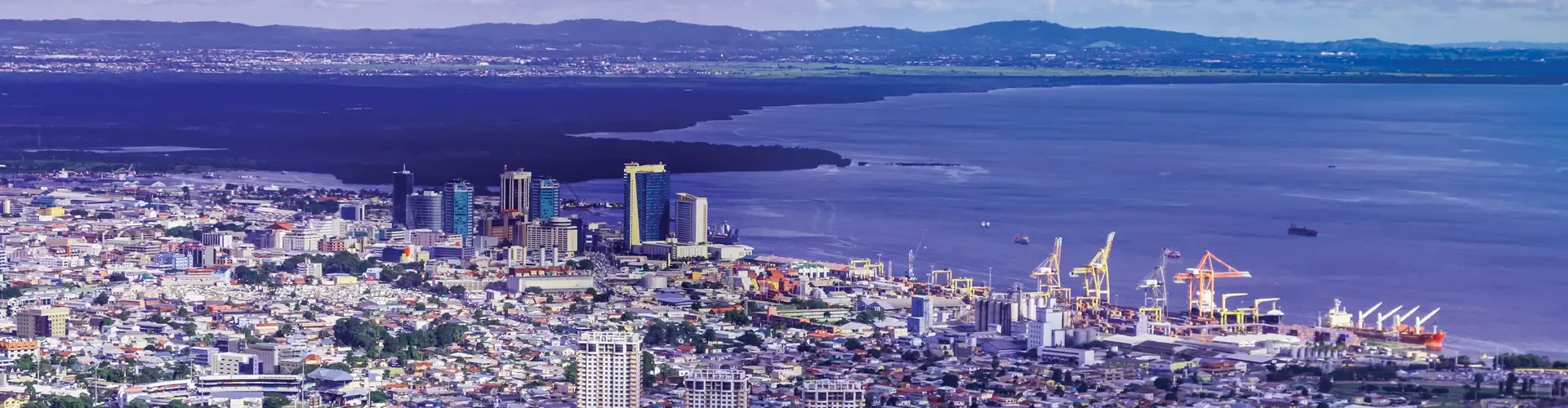 Panoramic view of Port of Spain, Trinidad and Tobago.